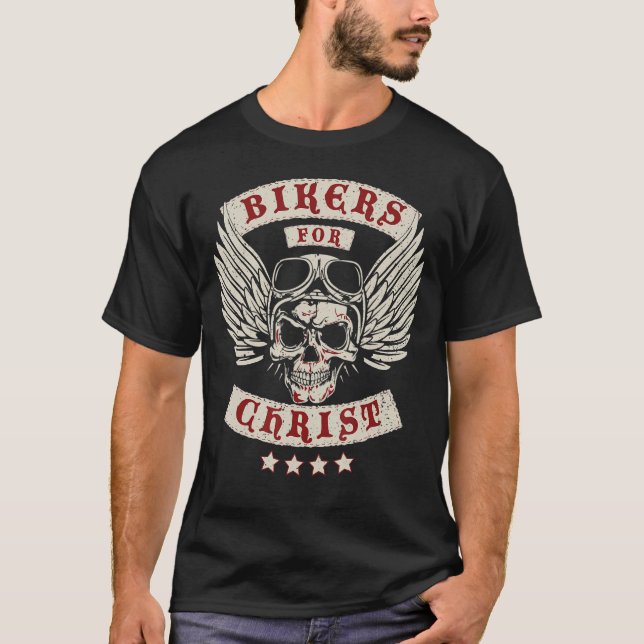 Camiseta Parche para motocicletas cristianas de Cristo (Anverso)