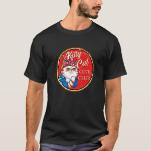 Camiseta Parche Red Kitty Cat Guay Club Para Hombres Locos