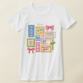 Camiseta Parches de Mahjong personalizados con falso bordad