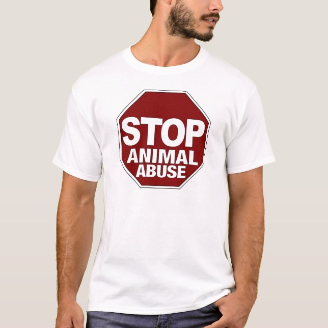 Camiseta Pare el abuso animal (Anverso)