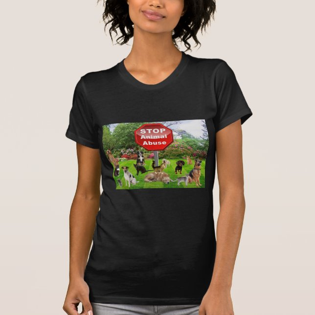 Camiseta Pare el abuso animal (Anverso)