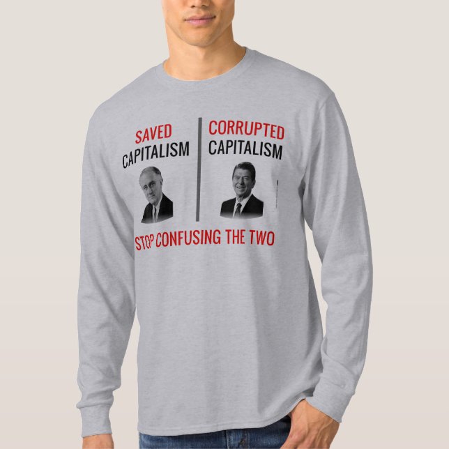 Camiseta Pare el confundir de quién ahorró capitalismo (Anverso)