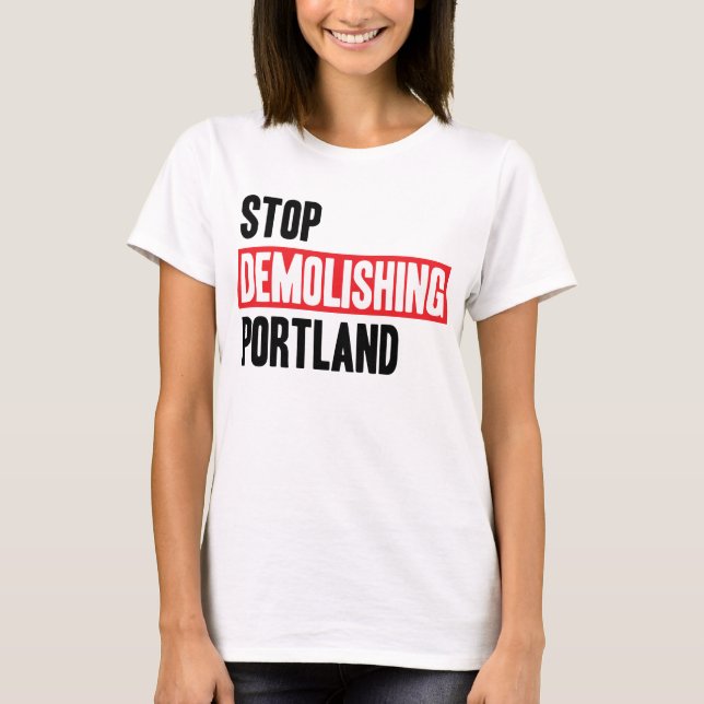 Camiseta Pare el demoler de Portland - colores claros, (Anverso)