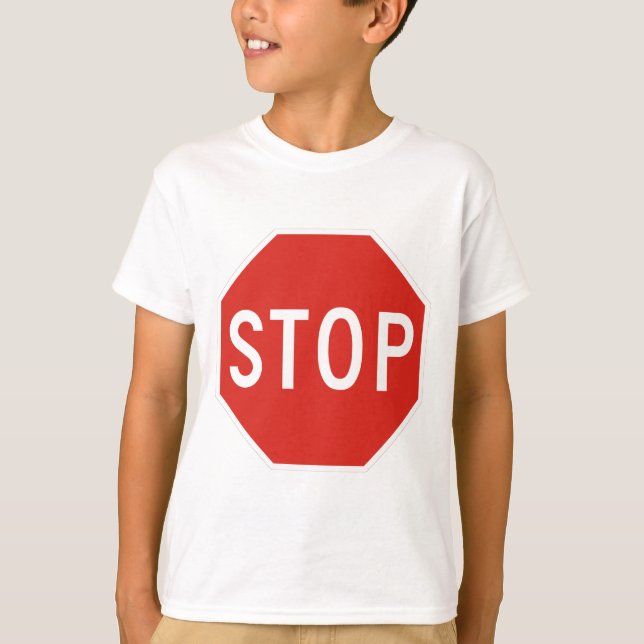 Camiseta Pare el tráfico de la precaución del símbolo de la (Anverso)