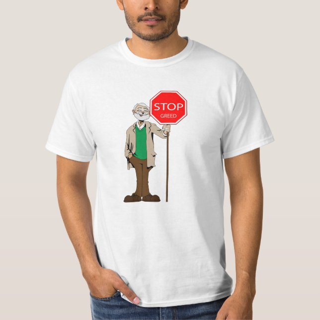 Camiseta Pare la avaricia (Anverso)