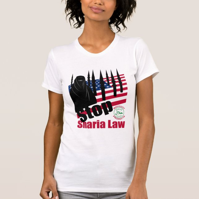 Camiseta PARE LA LEY de SHARIA (los E.E.U.U.) (Anverso)