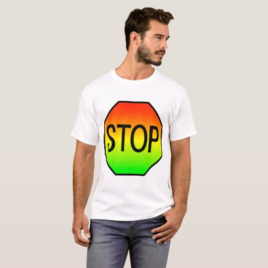 Camiseta Pare la muestra con colores de la luz de parada