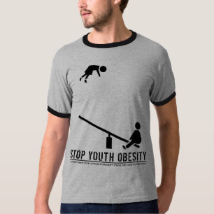 Camiseta Pare la obesidad de la juventud (la impresión