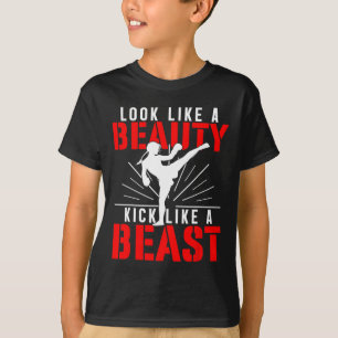 Camiseta Parece belleza patea como bestia kickboxer atlétic