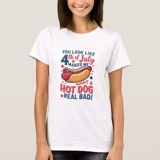 Camiseta Parece Que El 4 De Julio Me Hace Querer Un Perro C (Anverso)