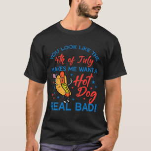 Camiseta Parecen Hombres Patrióticos Hotdog 4 de julio