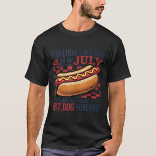 Camiseta Pareces 4 De Julio Retro Hotdog Patriótico M