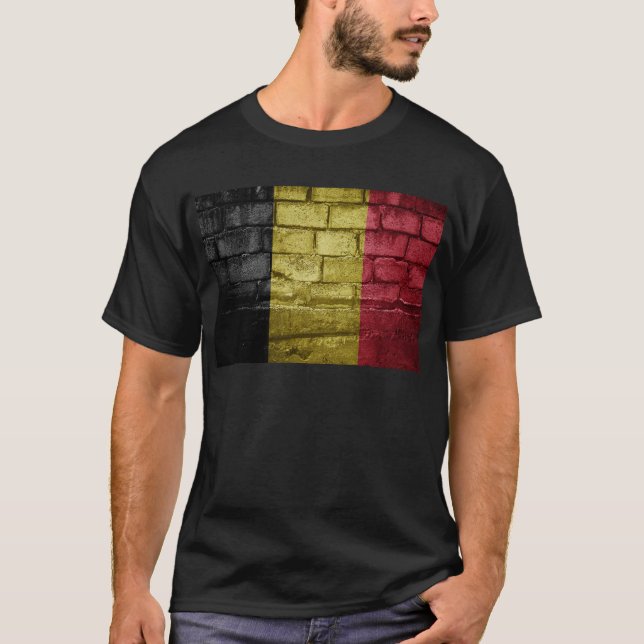 Camiseta Pared de bandera de Bélgica (Anverso)