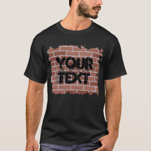 Camiseta pared de ladrillo, TU TEXTO
