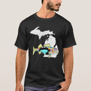 Camiseta Pared de pescador de agua dulce de lucioperca de M