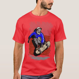 Camiseta Pared Skeleton Skateboard