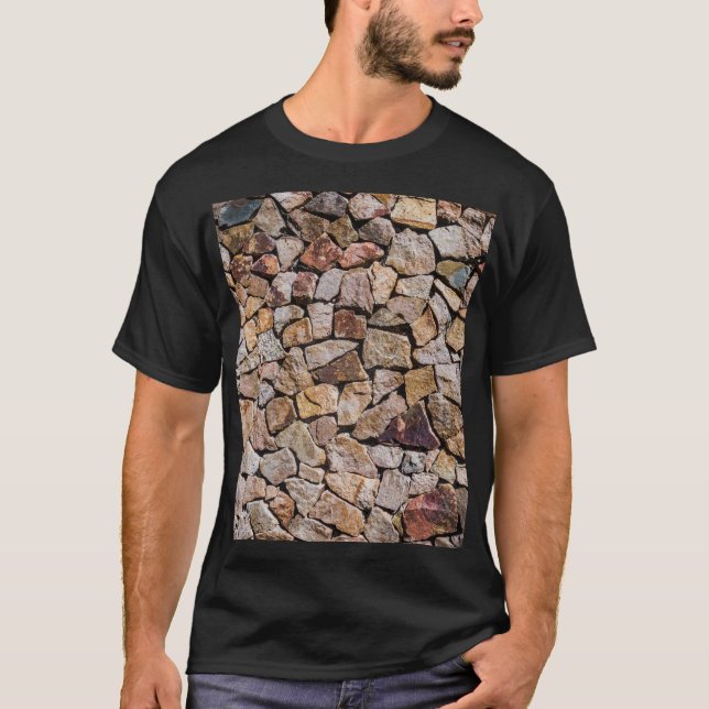 Camiseta Paredes de tela de piedra rota tradicionales (Anverso)