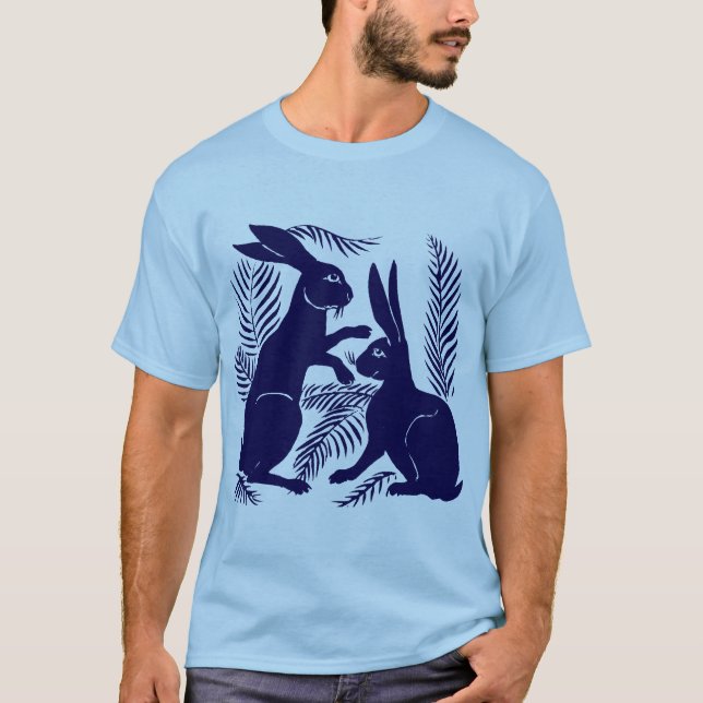 Camiseta Pareja Art Nouveau de Conejos De Morgan y Morris (Anverso)