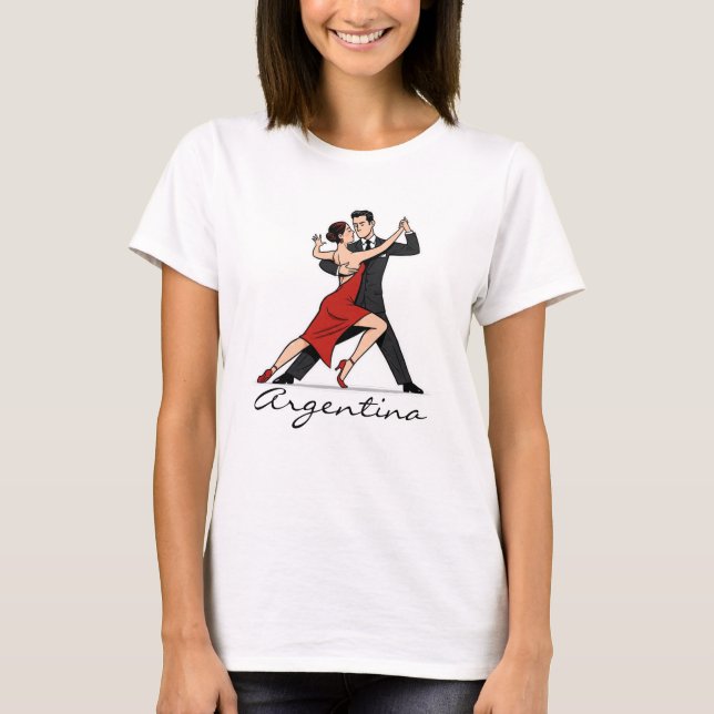 Camiseta Pareja bailarina de tango de Argentina (Anverso)
