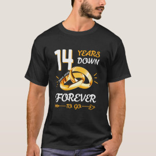 Camiseta Pareja Casada 14 Años Abajo Anillo Para Que Se Vay