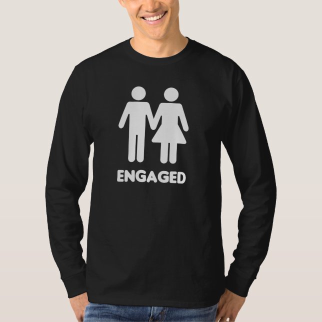 Camiseta Pareja comprometida (silueta blanca) (Anverso)