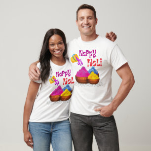 Camiseta pareja Cute Happy Holi