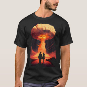 Camiseta Pareja de amor frente a la explosión de bomba atóm