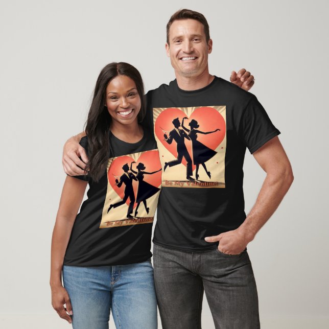 Camiseta Pareja de baile de San Valentín de mediados de sig (Unisexo)