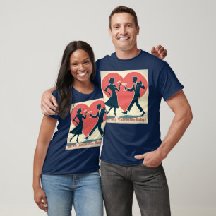 Camiseta Pareja de baile moderna de San Valentín de mediado