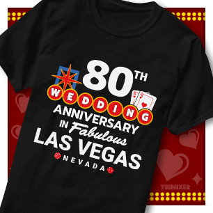 Camiseta Pareja de boda del 80º aniversario fabuloso de Las