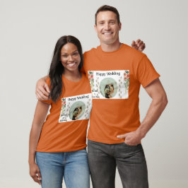 Camiseta Pareja de Boda Matrimonio Color Naranja Texas Lind
