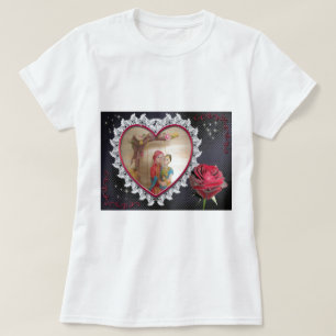 Camiseta Pareja de Bodas asiáticos en imagen de arte de rem