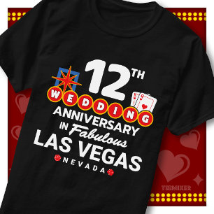 Camiseta Pareja de Bodas del 12º Aniversario Fabuloso Las V