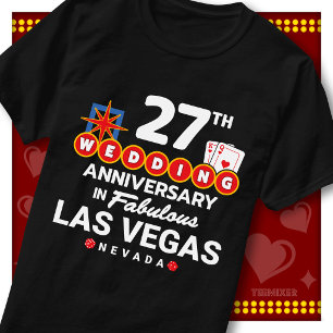Camiseta Pareja de Bodas del 27º Aniversario Fabuloso Las V