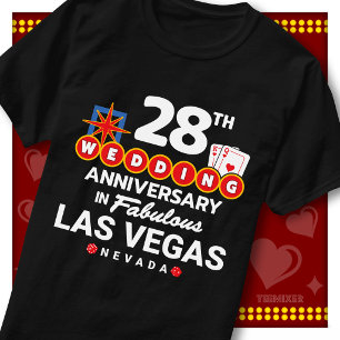 Camiseta Pareja de Bodas del 28º Aniversario Fabuloso Las V