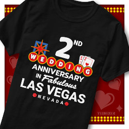 Camiseta Pareja de Bodas del 2do Aniversario Fabuloso Las V