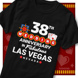 Camiseta Pareja de bodas del 38 aniversario fabuloso Las Ve