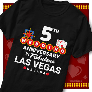 Camiseta Pareja de Bodas del 5to Aniversario Fabuloso Las V