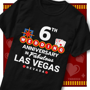 Camiseta Pareja de Bodas del 6to Aniversario Fabuloso Las V