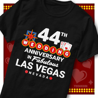 Camiseta Pareja de bodas fabulosas de Las Vegas en su 44º a