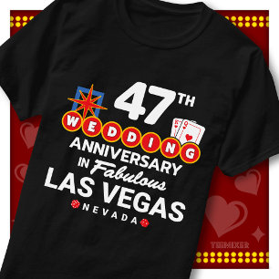 Camiseta Pareja de bodas fabulosas de Las Vegas en su 47º a