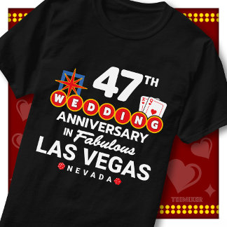 Camiseta Pareja de bodas fabulosas de Las Vegas en su 47º a