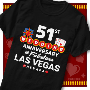 Camiseta Pareja de bodas fabulosas de Las Vegas en su 51º a
