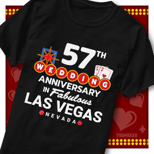 Camiseta Pareja de bodas fabulosas de Las Vegas en su 57º a