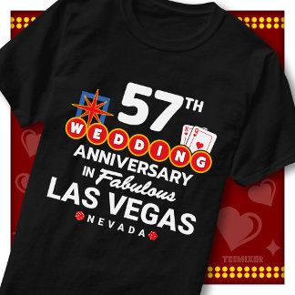 Camiseta Pareja de bodas fabulosas de Las Vegas en su 57º a