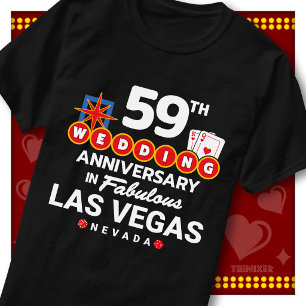 Camiseta Pareja de bodas fabulosas de Las Vegas en su 59º a