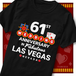 Camiseta Pareja de bodas fabulosas de Las Vegas en su 61º a