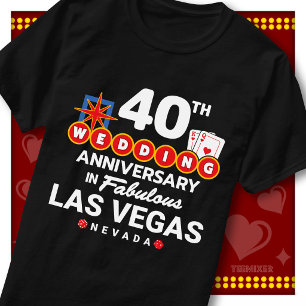 Camiseta Pareja de Bodas Fabuloso 40 Aniversario en Las Veg
