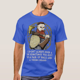 Camiseta Pareja de bolas y barba de Valhalla Funny Hum
