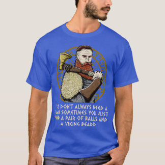 Camiseta Pareja de bolas y barba de Valhalla Funny Hum
